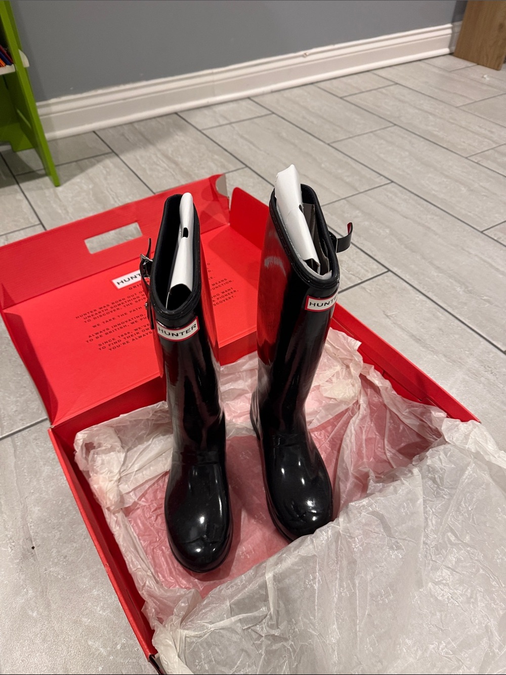 Hunter Gloss Black Tall Waterproof Boots